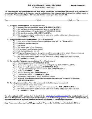 IEP Accommodations Checklist