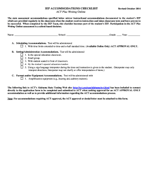 IEP Accommodations Checklist