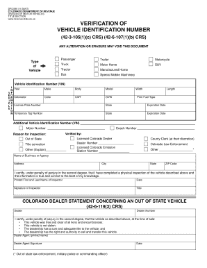Colorado Vehicle Title and Registration Application