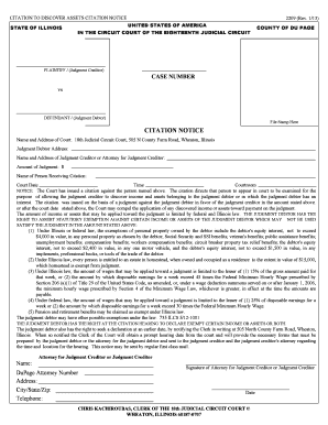 Citation to Discover Assets Notice