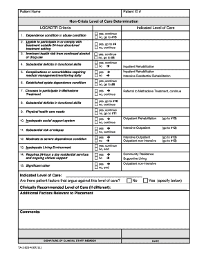 Part 822-4 Non-Crisis Level of Care Determination (TA?2 ... - oasas - oasas ny