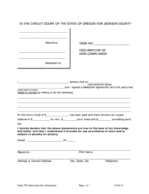 IN THE CIRCUIT COURT OF THE STATE OF OREGON FOR - courts oregon