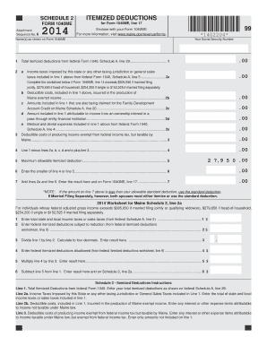 Maine Schedule 2 Itemized Deductions Form 1040ME