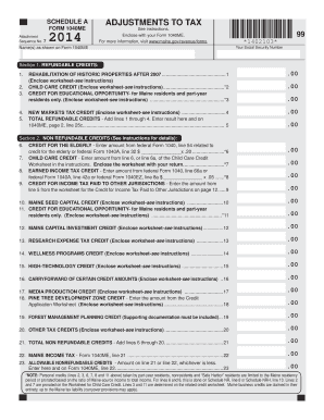 Maine Tax Adjustments Form 1040ME
