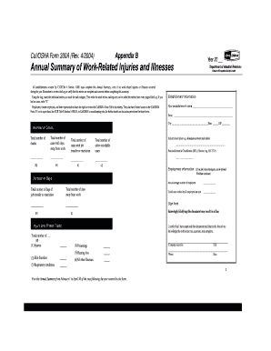 Cal/OSHA Form 300A Annual Summary