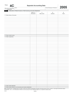 Wisconsin Form 4C Separate Accounting Data