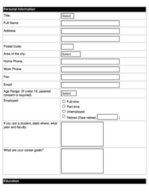 JCFS Volunteer Application Form