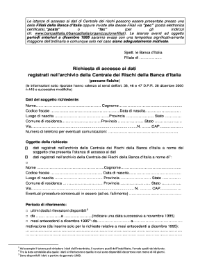 Richiesta di accesso ai dati