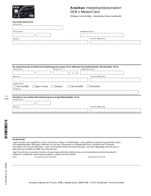 SEB MasterCard Co-Applicant Application