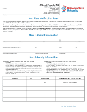 Non Filers Verification Form