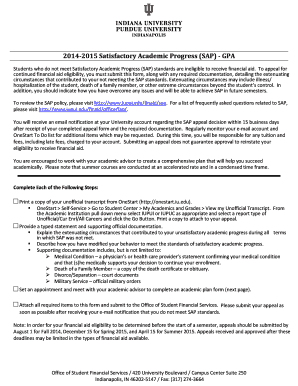 Satisfactory Academic Progress Appeal Form