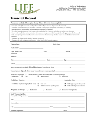 Transcript Request Form