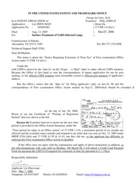 USPTO Patent Application Extension Request