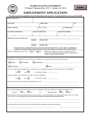 Clark Atlanta University Employment Application