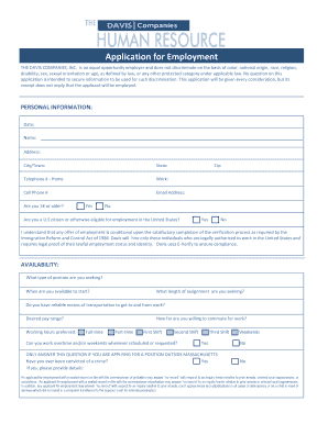 Employment Application Form