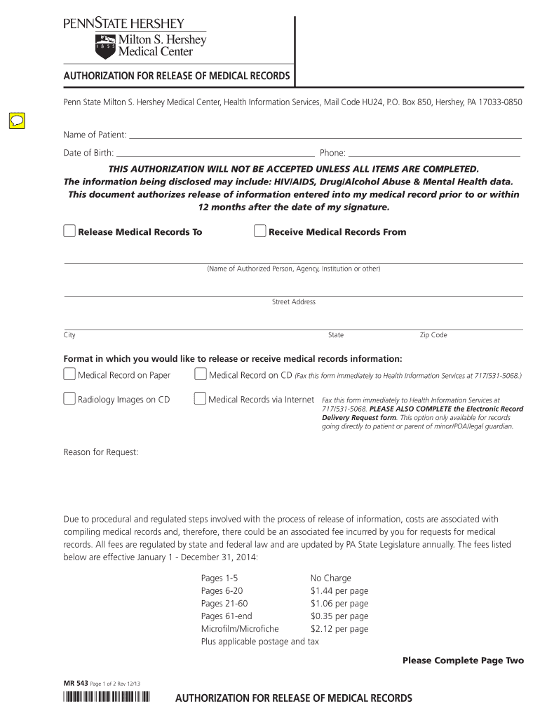 hershey medical center records Preview on Page 1.