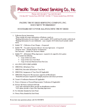 All-Inclusive Trust Deed Setup Form
