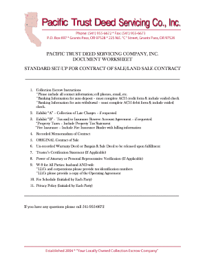 Standard Contract of Sale Setup