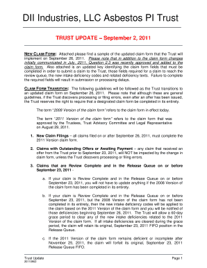 DII Asbestos PI Trust Proof of Claim Form