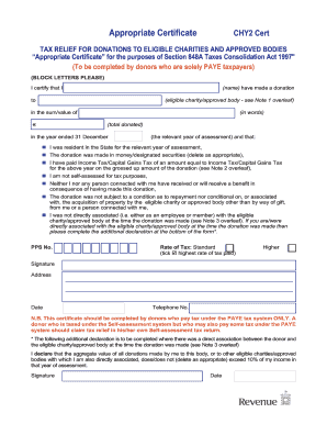 Appropriate Certificate CHY2 Cert