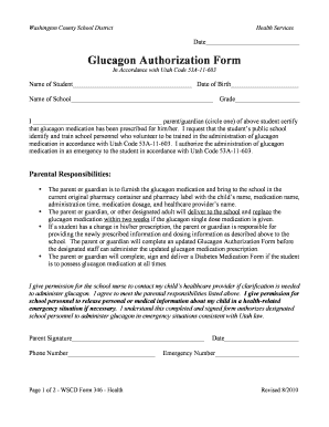 Glucagon Authorization Form