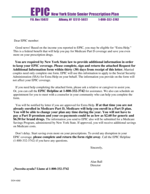 New York EPIC Request for Additional Information Form