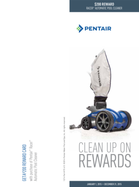 Pentair Racer Pool Cleaner $200 Rebate Form