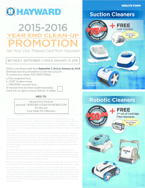 Hayward Pool Cleaner Rebate Form