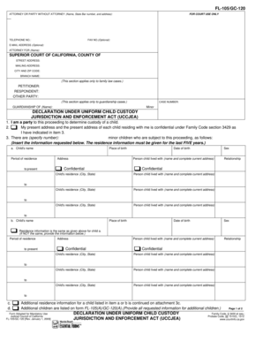 California Declaration Under UCCJEA