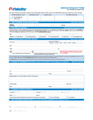 Service Request Form for Existing Unit Holders