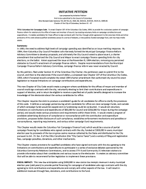 Columbus Fair Campaigns Code Initiative Petition
