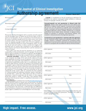 Authorship Agreement for JCI