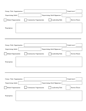 Student Service Hours Form