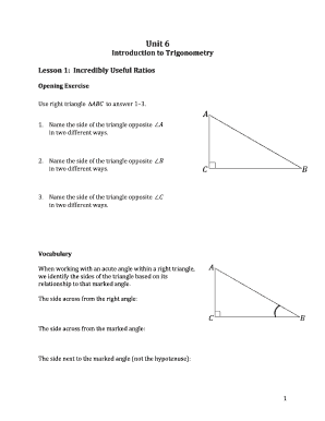 Introduction to Trigonometry Worksheet