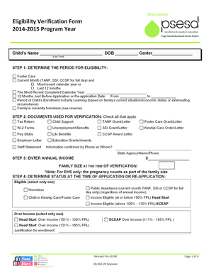 Eligibility Verification Form