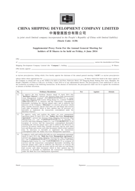 Supplemental Proxy Form For the Annual General Meeting for ... - 222 66 158