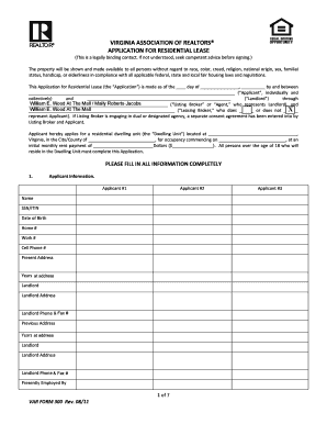 Virginia Residential Lease Application