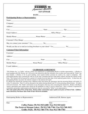 D.R. Horton Co-Broker Agreement