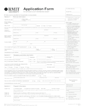 RMIT International Student Application Form