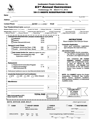 2012 SETC Onsite Registration Form