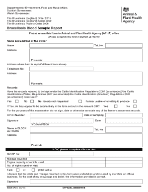 Brucellosis Blood Sample Report