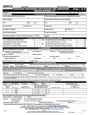 Merchant Processing Application and Agreement
