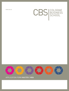 Anmeldeformular Master / MBA