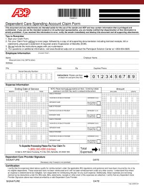 Dependent Care Claim Form