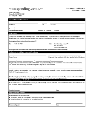 Statement of Medical Necessity Form