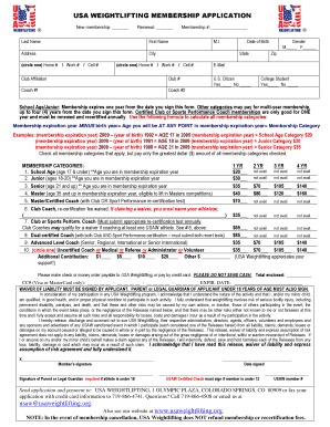 usa weightlifting membership form