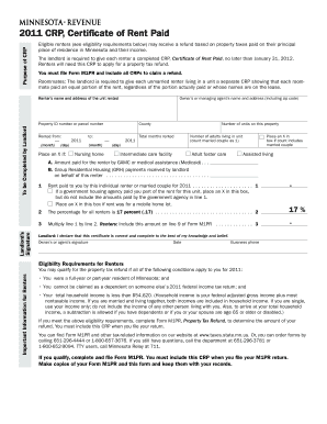Certificate of Rent Paid