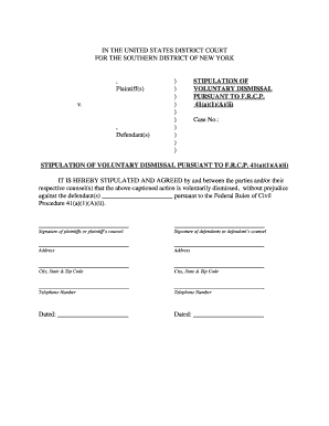 Stipulation of Voluntary Dismissal