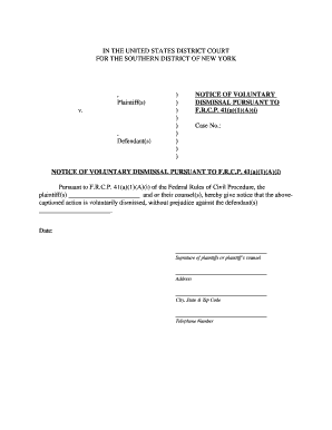 Notice of Voluntary Dismissal