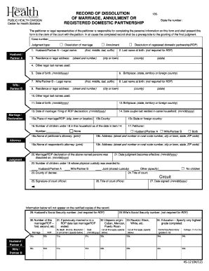 Oregon Co-Petitioner Dissolution of Marriage Form